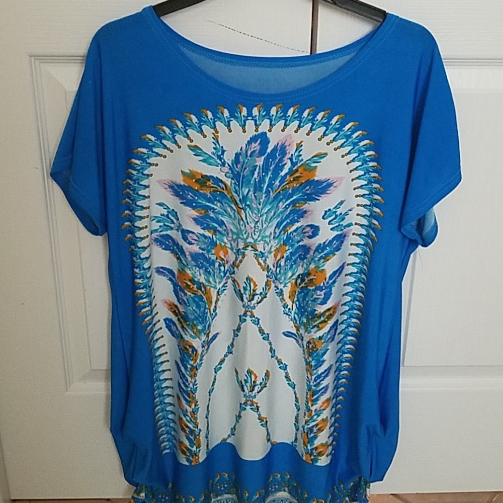 ❤Blue shirt sixe XL made with spandex fabric